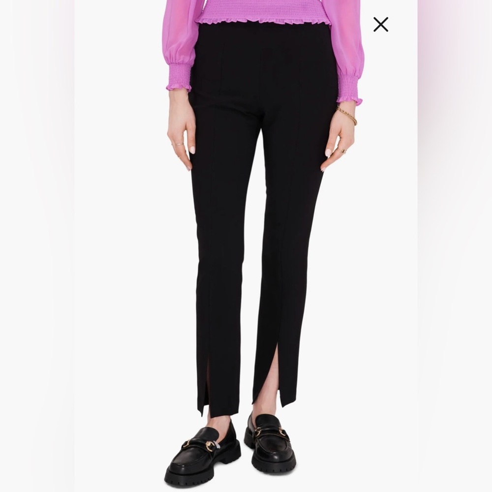 1. STATE Women’s black dress pants Front Slit Crepe Pants size 4 NWT